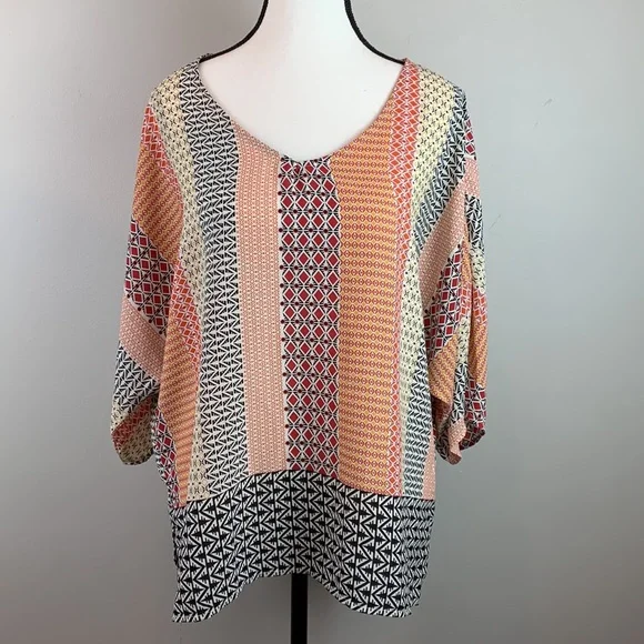 Forever 21 Boho Tribal Geometric Blouse - Picture 5 of 8